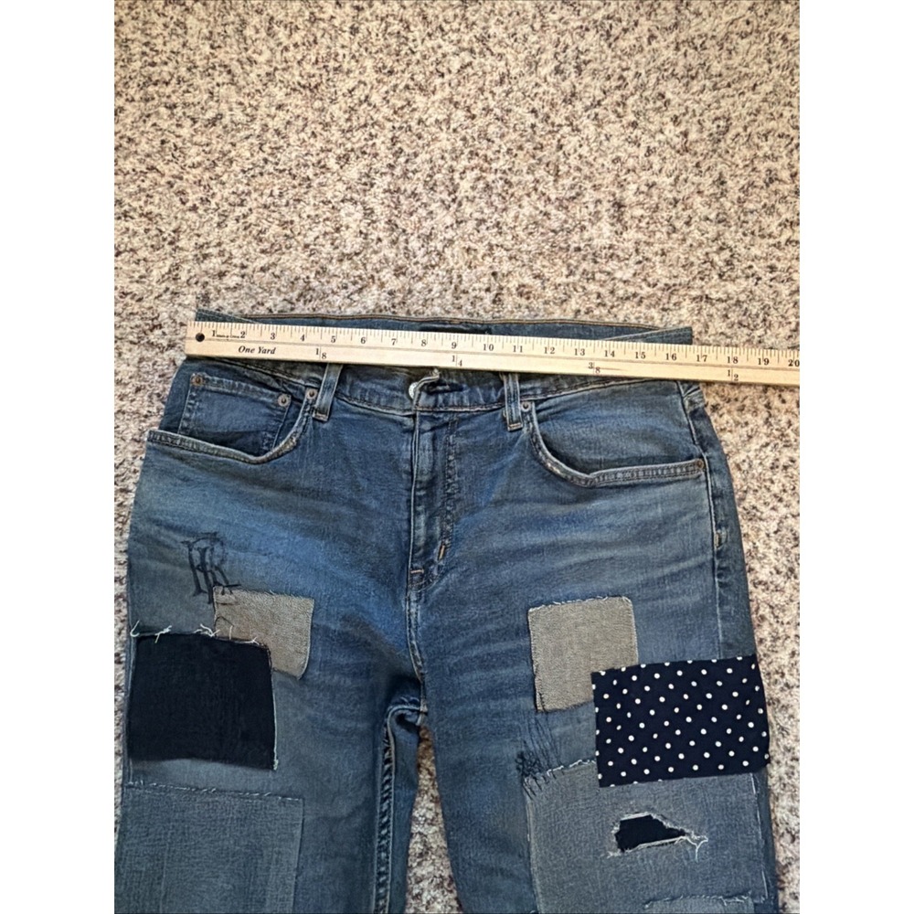 Polo Ralph Lauren Women's Patchwork Blue Jeans Size 10 High Rise Med Wash Ankle - Picture 4 of 10